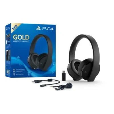 Image de Casque micro sans fil Gold Edition Noire pour PS4