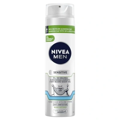 Afbeelding van NIVEA, Scheerschuim + Scheergel, NIVEA Men Sensitive żel do golenia 3 dniowego zarostu 200ml (200 ml, Scheergel)