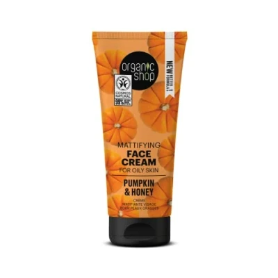 Afbeelding van Organic Shop Matterende gezichtscrème voor de vette huid, pompoen en honing, 50 ml