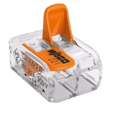 Afbeelding van Wago 222 412 2 poorts hefboomklemmen grijs (10 stuks)