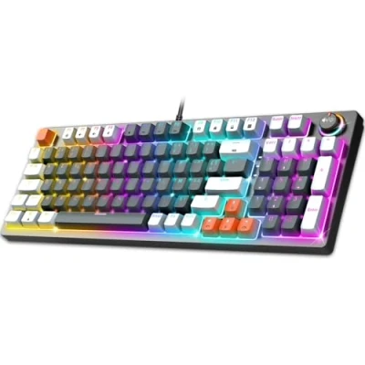 Afbeelding van Spirit Of Gamer XPERT K350, mechanisch gamingtoetsenbord AZERTY, 97 toetsen, bruin, 100% anti ghosting en vervangbaar, 11 RGB achtergrondverlichtingsmodi, compact formaat, 2 schakelaars inbegrepen