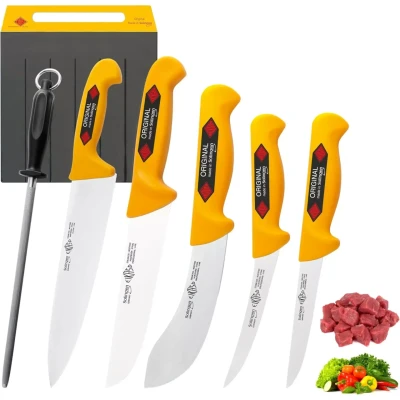 Afbeelding van EIKASO Solingen Slagersmessenset 6 Delig Incl. Fileermes, Chefmessen, Uitbeenmessen &amp; Aanzetst...