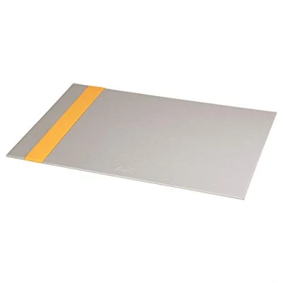 Afbeelding van RHODIA 318801C onderzetter, stijf, zilverkleurig, 60 x 40 cm, oranje buitenmateriaal van kunstleer collectie Home Office Rhodiarama organisatie voor kantoor en opslag design
