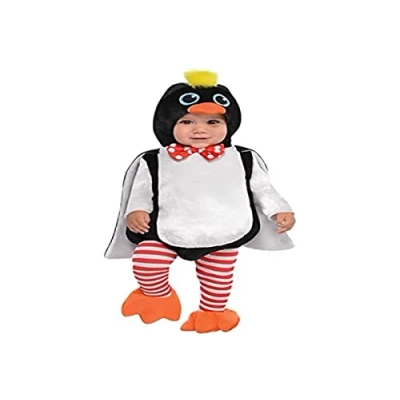 Afbeelding van Amscan Kostuum Pinguïn Polyester Zwart/wit 6 12 Maanden