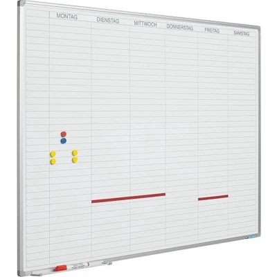 Afbeelding van Planbord Softline profiel 8mm Werkdagen, GB incl. dagenstrook Weekplanner Dagplanner Engelse uitvoering 90x120cm
