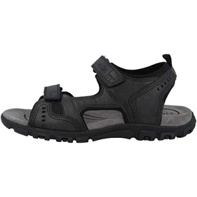 Afbeelding van Geox Strada A Outdoorsandalen, Heren, Maat: 39, Black Hoogwaardig imitatieleer