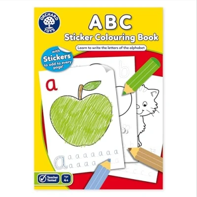 Afbeelding van Orchard Toys Sticker Kleurboek met ABC stickers in het Engels, meerkleurig
