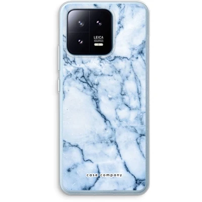 Afbeelding van Case Company® hoesje geschikt voor Xiaomi 13 Pro Blauw marmer Soft Cover Telefoonhoesje Bescherming aan alle Kanten en Schermrand