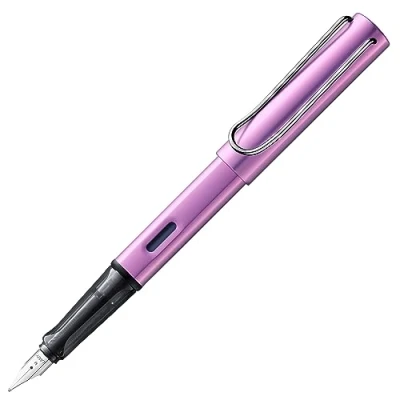 Afbeelding van Lamy AL star Lilac vulpen met ergonomische handgreep en gepolijste stalen veer lijnbreedte F, lichte aluminium behuizing, inktpatroon T 10 blauw, voor rechtshandigen