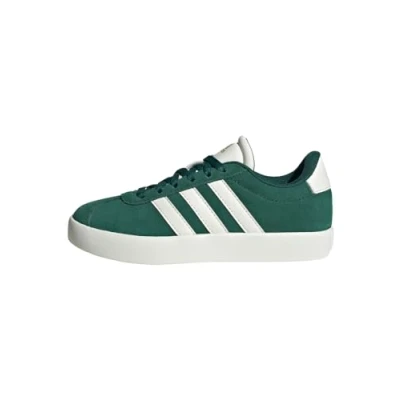 Image de adidas Chaussures Vl Court 3.0 unisexes pour enfant, Vert, blanc cassé, or métallisé, 40 EU