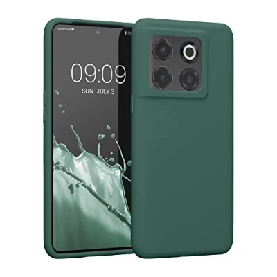 Afbeelding van kwmobile telefoonhoesje geschikt voor OnePlus 10T 5G Hoesje met siliconen coating Smartphone case in dennengroen