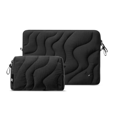 Afbeelding van tomtoc 360 beschermhoes voor MacBook Air M3/A3113 2024, M2/A2681 M1/A2337, Pro M2/A2686 13 inch, zachte gewatteerde tas Surface 11e generatie