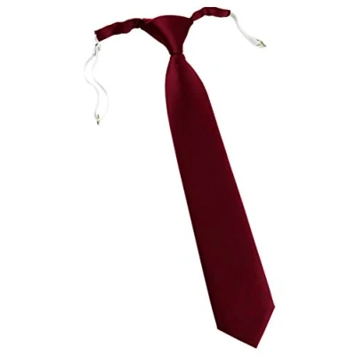 Afbeelding van TigerTie Designer Security veiligheidsstropdas in effen kleur voorgebonden met elastiek, Bordeaux