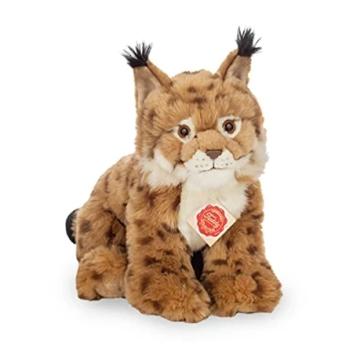 Afbeelding van Hermann Teddy Knuffeldier Lynx zachte pluche stof premium knuffels lichtbruin 26 cm