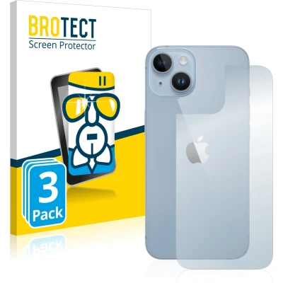 Afbeelding van BROTECT Screenprotector voor Apple iPhone 14 (Achterkant) Folie Beschermfolie Beschermglas transparant (3 Stuks)