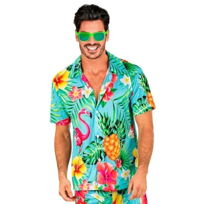 Afbeelding van Zomer Partyblouse Flamingo Volwassen Maat XXL