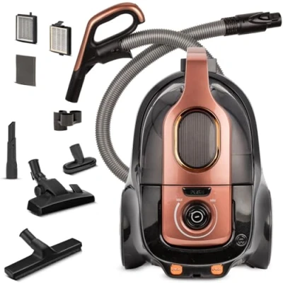 Image de Aspirateur cyclonique sans sac avec accessoires 11 litre silencieux MPM MOD 25 750 Noir/Orange