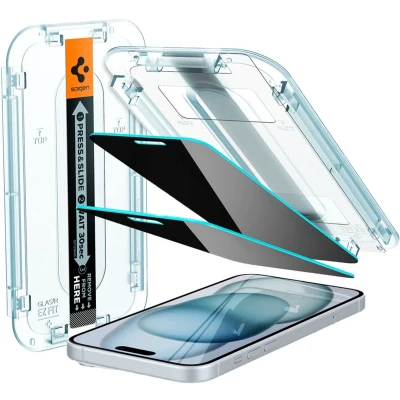 Afbeelding van Spigen EZ Fit Glas.tR Apple iPhone 15 Plus Privacy Glass (2 Pack)