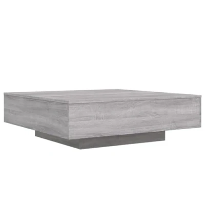 Image de vidaXL Table basse avec lumières LED sonoma gris 100x100x31 cm836607