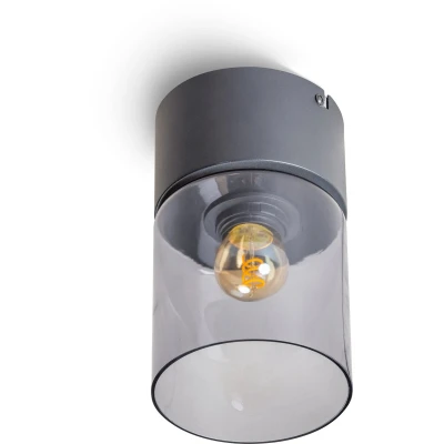 Afbeelding van ETH Sledge Glass Plafonnière E27 Smoke Glas
