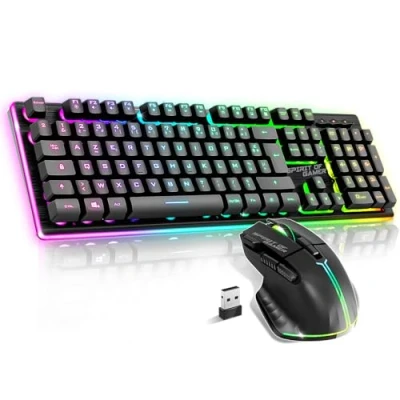 Image de Pack clavier Azerty Français et souris sans fil Spirit Of Gamer Ultimate 600 Noir