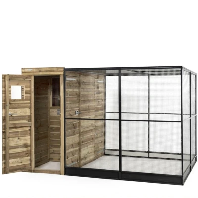 Afbeelding van Voldux Volière R9 Links Vogelverblijven 285x200x190 cm Naturel