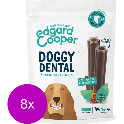 Afbeelding van 8x Edgard &amp; Cooper Doggy Dental Sticks Aardbei Frisse Muntolie Medium
