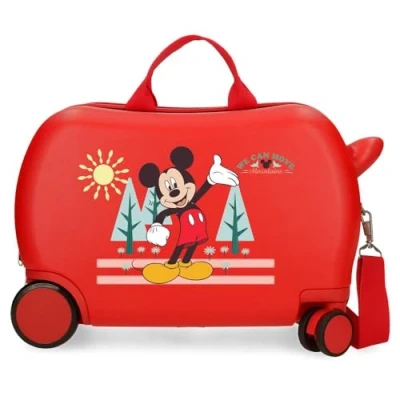 Afbeelding van Mickey Mountains Rolling Suitcase 4 Wheels Red