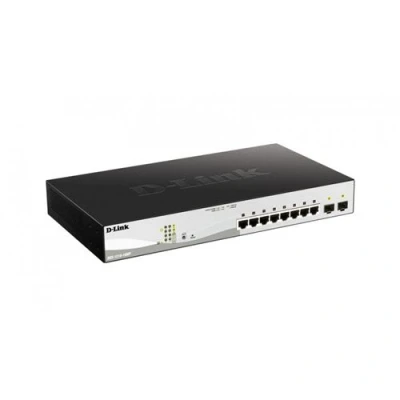 Image de D Link Web Smart DGS 1210 10MP Commutateur C2+ intelligent 8 x 10/100/1000 (PoE+) + 2 Gigabit SFP de bureau PoE+ (130 W)
