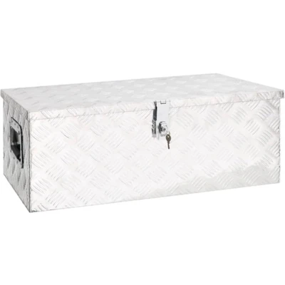 Afbeelding van Opbergbox 80x39x30 cm aluminium zilverkleurig