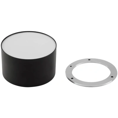 Afbeelding van Lindby LED plafondlamp 1licht Aluminium H: 6.5 cm zwart Inclusief lichtbron