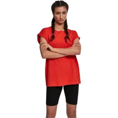 Image de Urban Classics T shirt à épaules longues pour femme, Bloodorange, 4XL grande taille