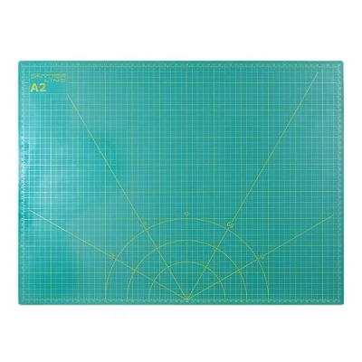 Afbeelding van Snyderline® Snijmat A2 = 45 x 60 cm, 5 lagen aan beide zijden bedrukt, zelfherstellend, groen, print in cm en inch