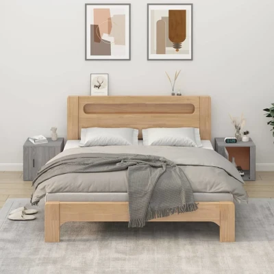 Afbeelding van Nachtkastjes 2 st 50x39x47 cm grijs sonoma eikenkleurig