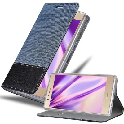 Afbeelding van Cadorabo Hoesje geschikt voor Huawei P8 MAX in DONKERBLAUW ZWART Beschermhoes met magnetische sluiting, standfunctie en kaartvakje Book Case Cover Etui