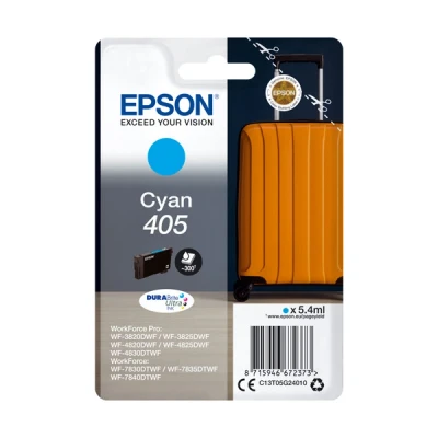 Image de Epson 405 5.4 ml cyan original blister cartouche d&#039;encre pour WorkForce WF 7310, 7830, 7835, 7840; Pro 3820, 3825, 4820, 4825, 4830, 7840