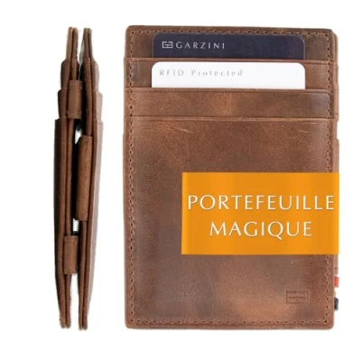 Afbeelding van Garzini Magic Wallet Essenziale RFID Leder Brushed Bruin