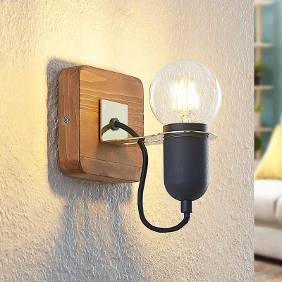 Afbeelding van Lucande Becky wandspot, 1 lamp, zwart