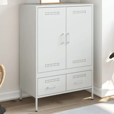 Afbeelding van Hoge kast 68x39x101,5 cm koudgewalst staal wit