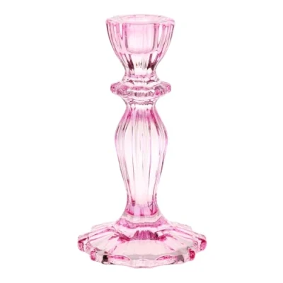 Afbeelding van Roze glazen kaarsenhouder conische decoratieve kandelaar voor Valentijnsdag, tafeldecoratie, verjaardag, bruiloft, woondecoratie haar Gemaakt door Talking Tables