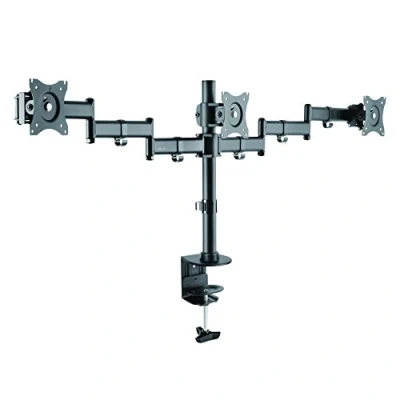 Image de LogiLink Kit de montage bras réglable pour 3 écrans LCD acier pressé à froid solide Taille d&#039;écran : 13&quot; 27&quot; montrable sur bureau