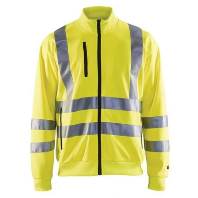 Image de Sweat zippé haute visibilité jaune fluorescent