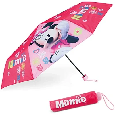 Afbeelding van Opvouwbare paraplu BONNYCO Zwarte kinderparaplu voor tas, rugzak of reis Tempelparaplu met versterkte structuur Mini zakparaplu Origineel cadeau kinderen, dames en heren, Minnie muis