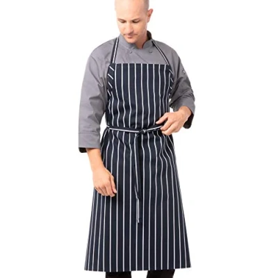 Afbeelding van Chef Works Premium geweven schort blauw wit gestreept