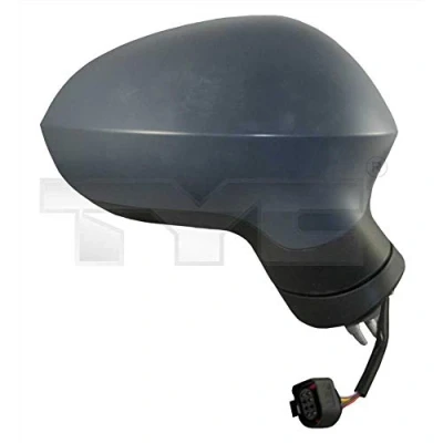 Afbeelding van Buitenspiegel Tyc 331 0073 rechts Met grondlaag voor elek. spiegelverstelling, Bol vormig, Te verwarmen, Elektrisch inklapbaar SEAT: Leon II Hatchback