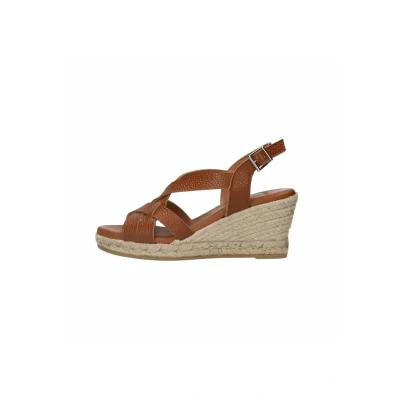 Afbeelding van Manfield Espadrilles, Dames, Maat: 36, Cognac Leer