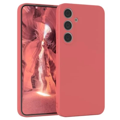 Afbeelding van EAZY CASE Beschermhoes voor Samsung Galaxy S24 Plus, siliconen beschermhoes, rood, zacht, schokbestendig, met camerabescherming, dun, slank,
