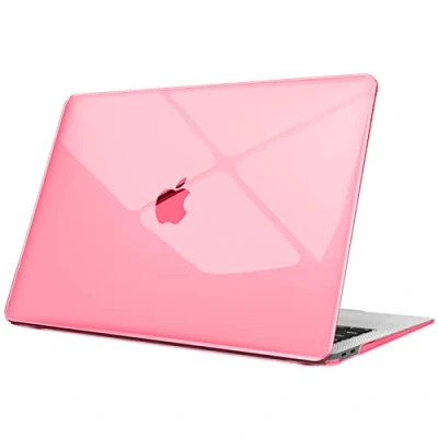 Afbeelding van FINTIE hoes compatibel met MacBook Air 13 M1 (A2337) / 2020 2019 2018 (A1932 A2179) harde van dun hard plastic, doorzichtig roze