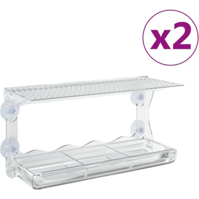 Afbeelding van vidaXL Vogelvoederbakken voor raam 2 st 30x12x15 cm acryl