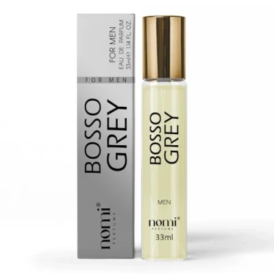 Afbeelding van Nomi Perfume BOSSO GREY Eau de Parfum voor heren, 33 ml, met 20% geuroliën, kruidige en houtachtige geur heren